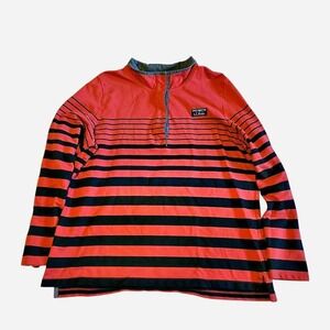 L.L. Bean Men's XL striped long sleeve pullover in red and navy